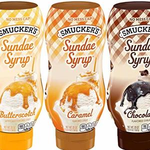 Smuckers Sundae Syrup Variety Pack In Caramel, Butterscotch and Chocolate