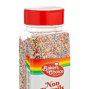 Bakers Choice Rainbow Nonpareils Sprinkles For Milkshakes, Cakes And Desserts